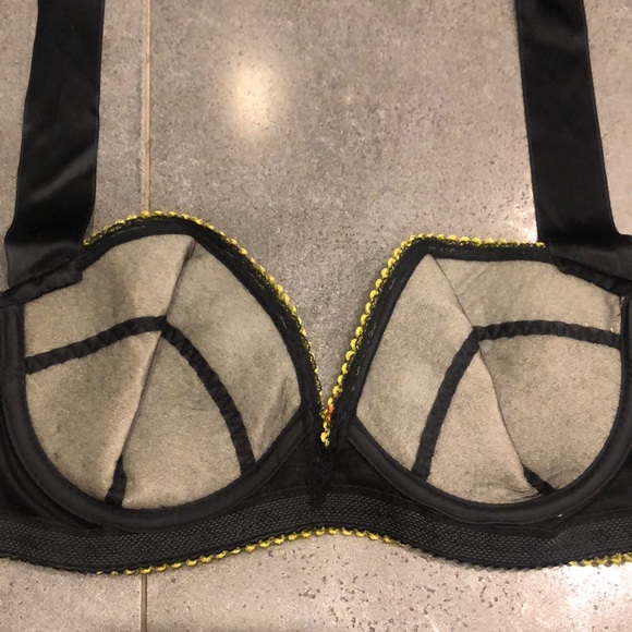 Vintage Deborah Lindquist Silk Floral Bustier Bra Top - Picture 3 of 4